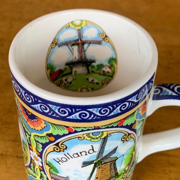 Vtg Agro Delfts Poly Holland Windmill Mug - Picture 11 of 11